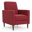 Benjara Dupe Manual Reclining Chair- Button Tufted Design- Red Polyester