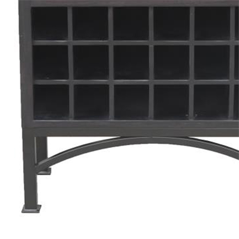 Benjara Veria Curio Wine Bar Cabinet- 2 Glass Arch Doors- Matte Black 71 Inch
