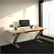 Benjara Meya Office Desk- Z Shaped Black Iron Base- 71