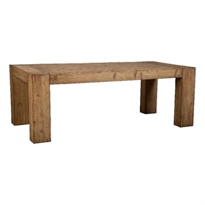 Benjara Mao Dining Table- 84&quot Rectangular Top- Brown Reclaimed Pine Wood