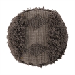 Benjara Footstool Ottoman- Handcrafted Boho Design- Brown Woven Seat- Wood