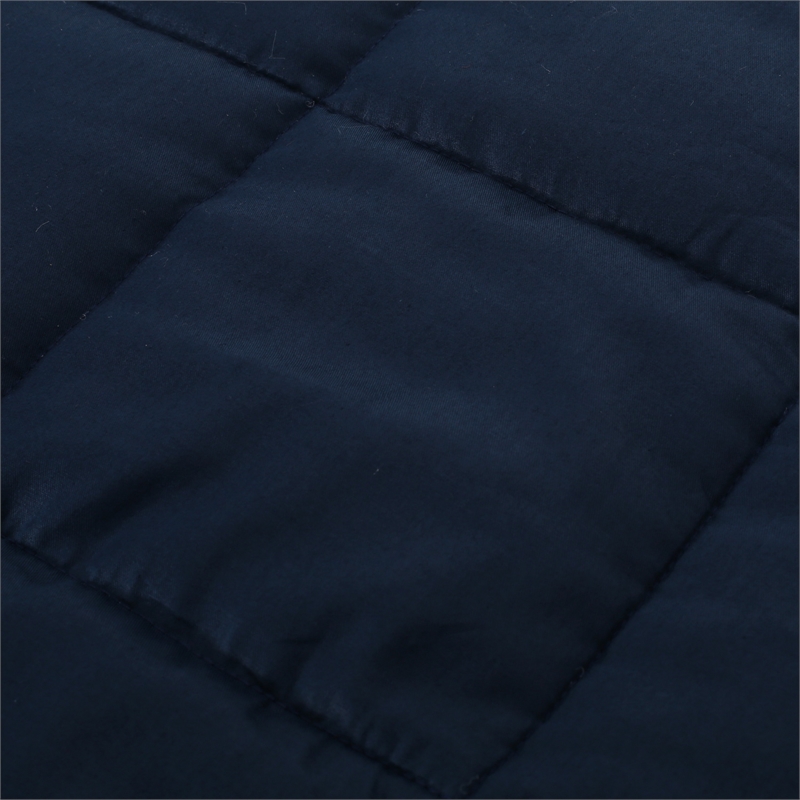 Benjara Blankie 20lbs Weighted Blanket- 60 x 80 Cotton Multilayer- Navy Blue