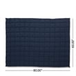 Benjara Blankie 20lbs Weighted Blanket- 60 x 80 Cotton Multilayer- Navy Blue