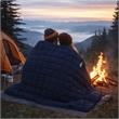 Benjara Blankie 20lbs Weighted Blanket- 60 x 80 Cotton Multilayer- Navy Blue