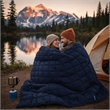 Benjara Blankie 20lbs Weighted Blanket- 60 x 80 Cotton Multilayer- Navy Blue