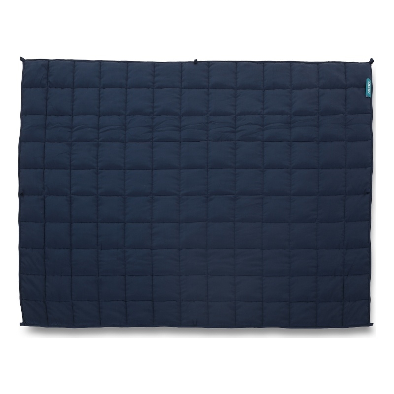 Benjara Blankie 20lbs Weighted Blanket- 60 x 80 Cotton Multilayer- Navy Blue