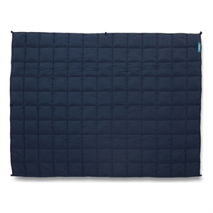 Benjara Blankie 20lbs Weighted Blanket- 60 x 80 Cotton Multilayer- Navy Blue