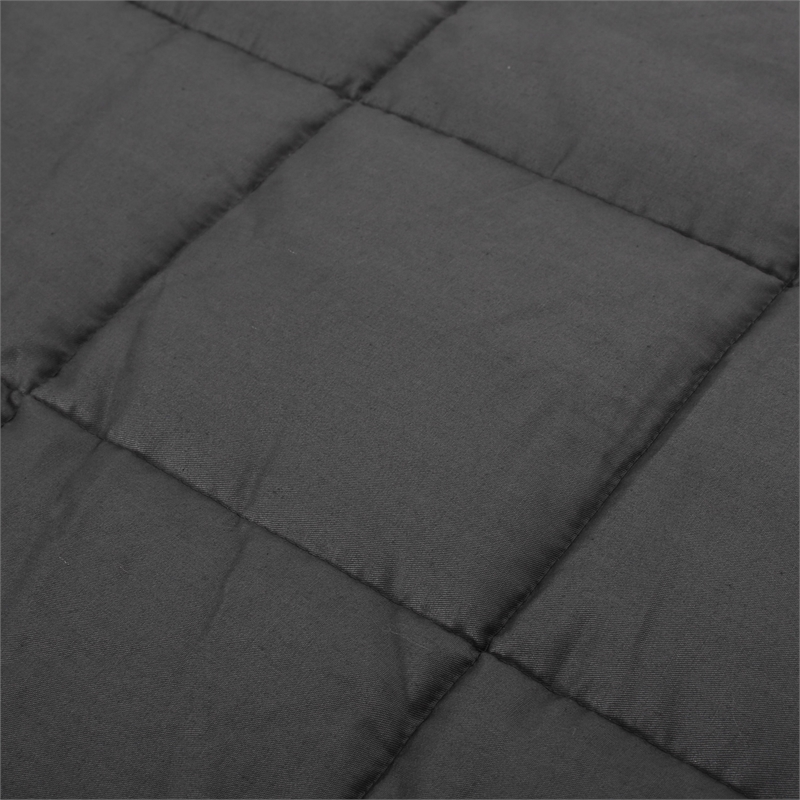 Benjara Blankie 20lbs Weighted Blanket- 60 x 80 Cotton Multilayer- Dark Gray