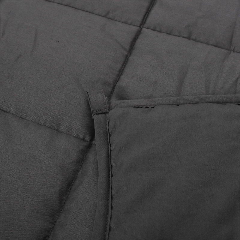 Benjara Blankie 20lbs Weighted Blanket- 60 x 80 Cotton Multilayer- Dark Gray