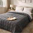 Benjara Blankie 20lbs Weighted Blanket- 60 x 80 Cotton Multilayer- Dark Gray