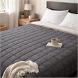 Benjara Blankie 20lbs Weighted Blanket- 60 x 80 Cotton Multilayer- Dark Gray