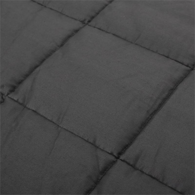 Benjara Blankie 20lbs Weighted Blanket- 60 x 80 Cotton Multilayer- Dark Gray