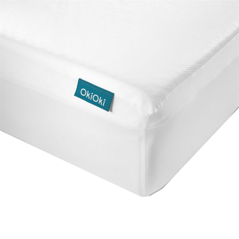 Benjara Swan King Size Mattress Protector- Waterproof Coating- White Polyester