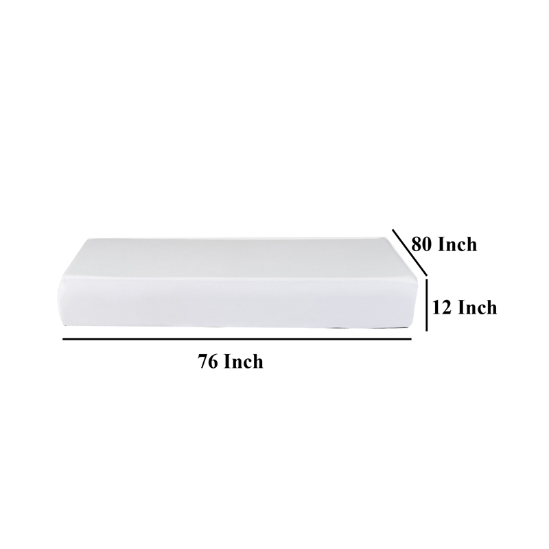 Benjara Swan King Size Mattress Protector- Waterproof Coating- White Polyester