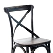 Benjara Puri Dining Side Chair Set of 2- X Shaped Backrest- Reclaimed Black