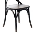 Benjara Puri Dining Side Chair Set of 2- X Shaped Backrest- Reclaimed Black