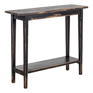 Benjara Duro Sofa Console Table with Open Shelf- Reclaimed Wood- Antique Black
