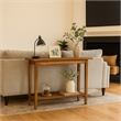 Benjara Duro Sofa Console Table with Open Shelf- Reclaimed Wood- Antique Brown