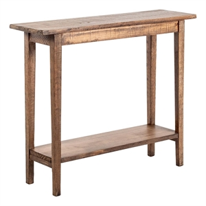 Benjara Duro Sofa Console Table with Open Shelf- Reclaimed Wood- Antique Brown