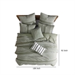 Benjara Meo 5pc King Size Comforter Set- Green Textured Woven Jacquard Stripe