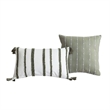 Benjara Meo 5pc King Size Comforter Set- Green Textured Woven Jacquard Stripe