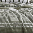 Benjara Meo 5pc Queen Size Comforter Set- Green Textured Woven Jacquard Stripe