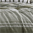 Benjara Meo Euro Sham- Textured Woven Jacquard Stripe- Green Cotton- 26 x 26