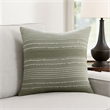Benjara Meo Euro Sham- Textured Woven Jacquard Stripe- Green Cotton- 26 x 26