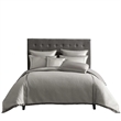 Benjara Loi 8pc King Comforter Set with Pillows- Shams- Reversible Gray Silver