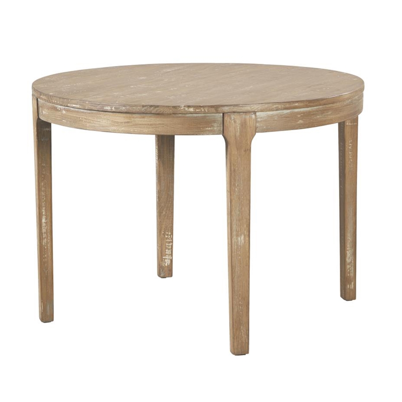 Benjara Tuley Dining Table- Tapered Legs- Pine Wood- Gray- 42