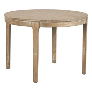 Benjara Tuley Dining Table- Tapered Legs- Pine Wood- Gray- 42&quot Round Top