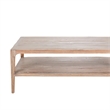 Benjara Tuley Coffee Table- Storage Shelf- Reclaimed Pine Wood- Gray- 48 Inch