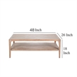 Benjara Tuley Coffee Table- Storage Shelf- Reclaimed Pine Wood- Gray- 48 Inch