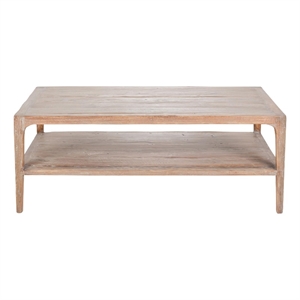 Benjara Tuley Coffee Table- Storage Shelf- Reclaimed Pine Wood- Gray- 48 Inch