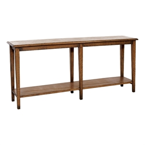 Benjara Dox Sofa Console Table- Shelf- Reclaimed Pine- Antique Brown- 71 Inch