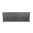 Benjara Miy Sideboard Buffet Cabinet- 6 Door- Matte Black Pine Wood 106 Inch