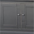 Benjara Miy Sideboard Buffet Cabinet- 6 Door- Matte Black Pine Wood 106 Inch