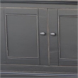 Benjara Miy Sideboard Buffet Cabinet- 6 Door- Matte Black Pine Wood 106 Inch