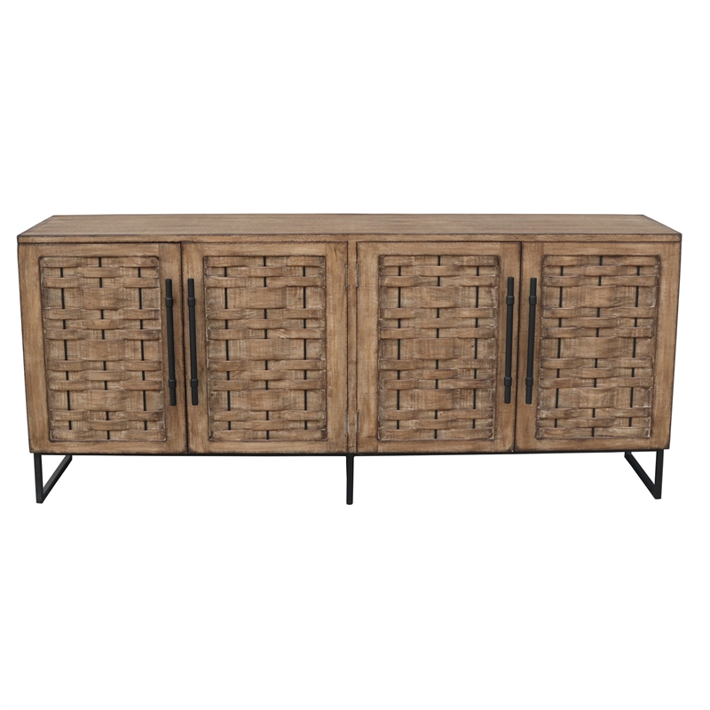 Benjara Osin Sideboard Buffet Cabinet- 4 Door- 83