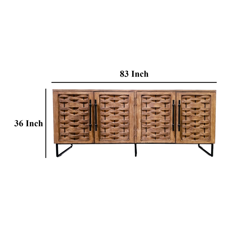 Benjara Osin Sideboard Buffet Cabinet- 4 Door- 83