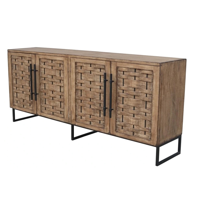 Benjara Osin Sideboard Buffet Cabinet- 4 Door- 83