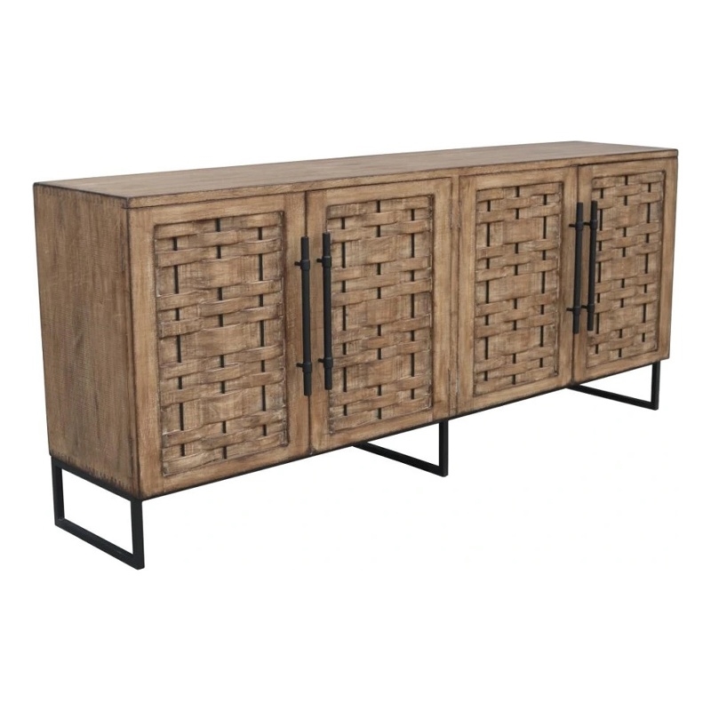 Benjara Osin Sideboard Buffet Cabinet- 4 Door- 83