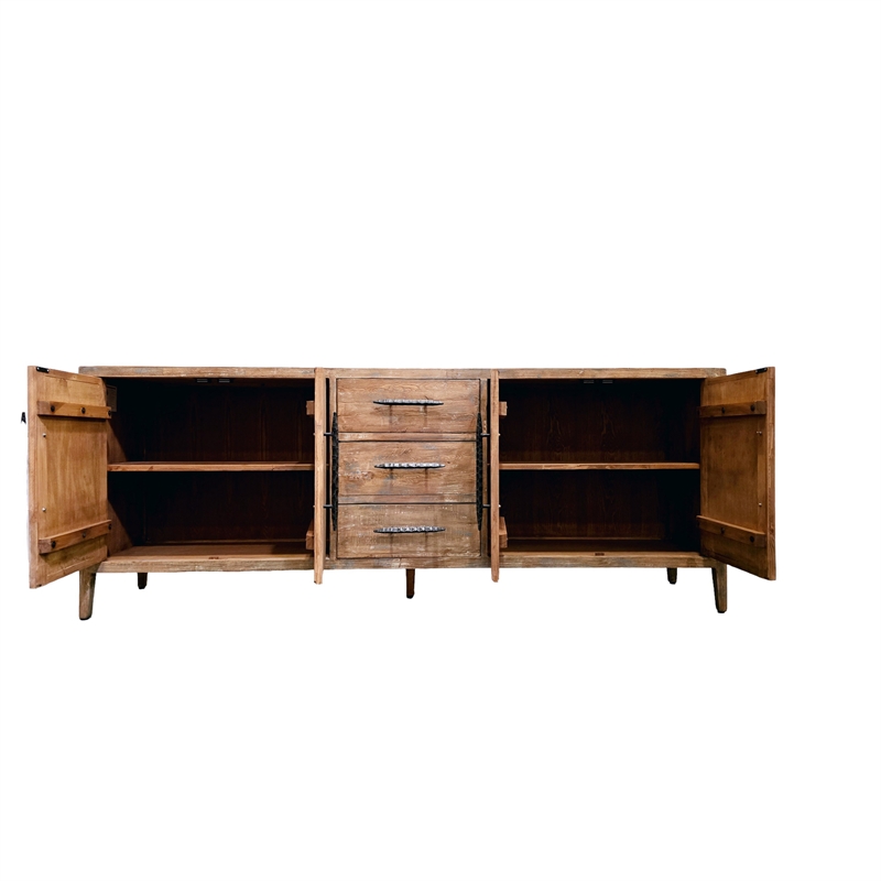 Benjara Osin Sideboard Buffet Cabinet- 4 Door- 83