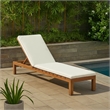 Benjara Pina Outdoor Cushion for Lounge Chaise- 79 Inch- Plush White Fabric