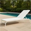 Benjara Pina Outdoor Cushion for Lounge Chaise- 79 Inch- Plush White Fabric