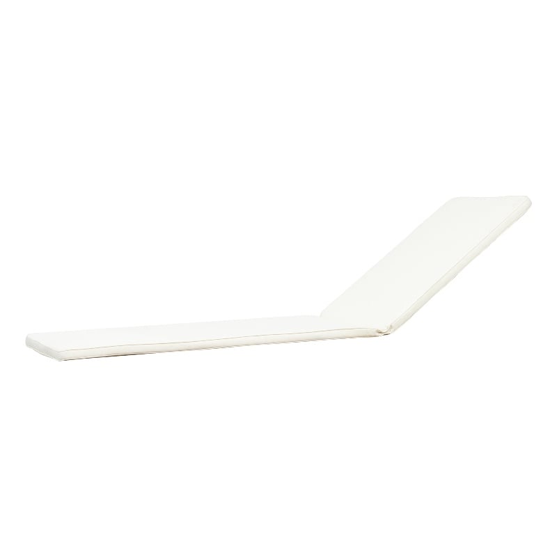 Benjara Pina Outdoor Cushion for Lounge Chaise- 79 Inch- Plush White Fabric