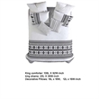 Benjara Jim 5pc King Size Comforter Set- Shams- White Black Jacquard Stripe