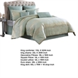 Benjara Teesa 10pc King Comforter Set- Shams- Blue and Gold Woven Jacquard