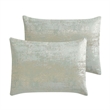 Benjara Teesa 9pc Queen Comforter Set- Shams- Blue and Gold Woven Jacquard