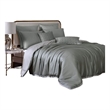 Benjara Keo 9pc King Comforter Set- Reversible- Soft Sage Gray Silky Fabric